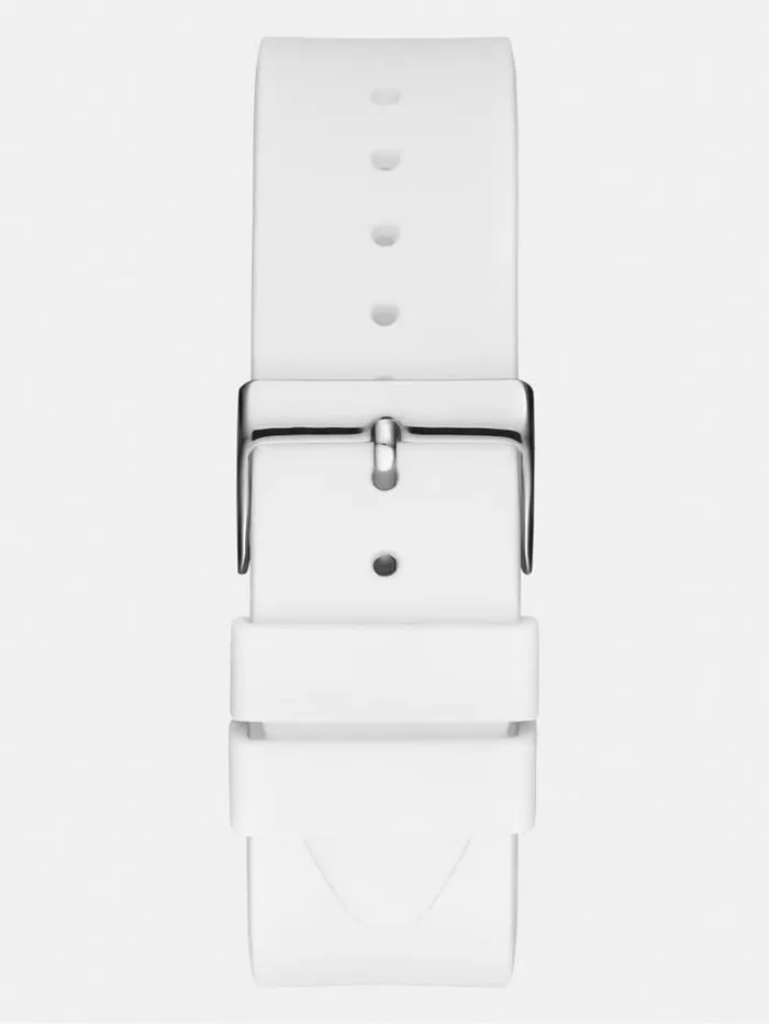 Men Logo Analogue Watch White Guess Watches