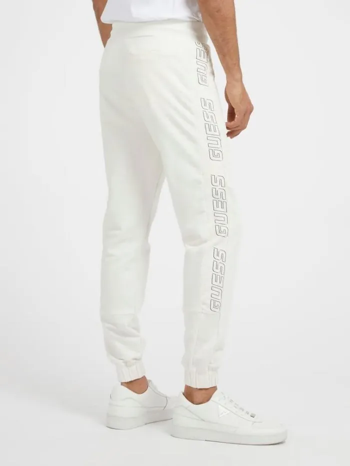 Men Logo Band Jogger Pants White Guess Trousers