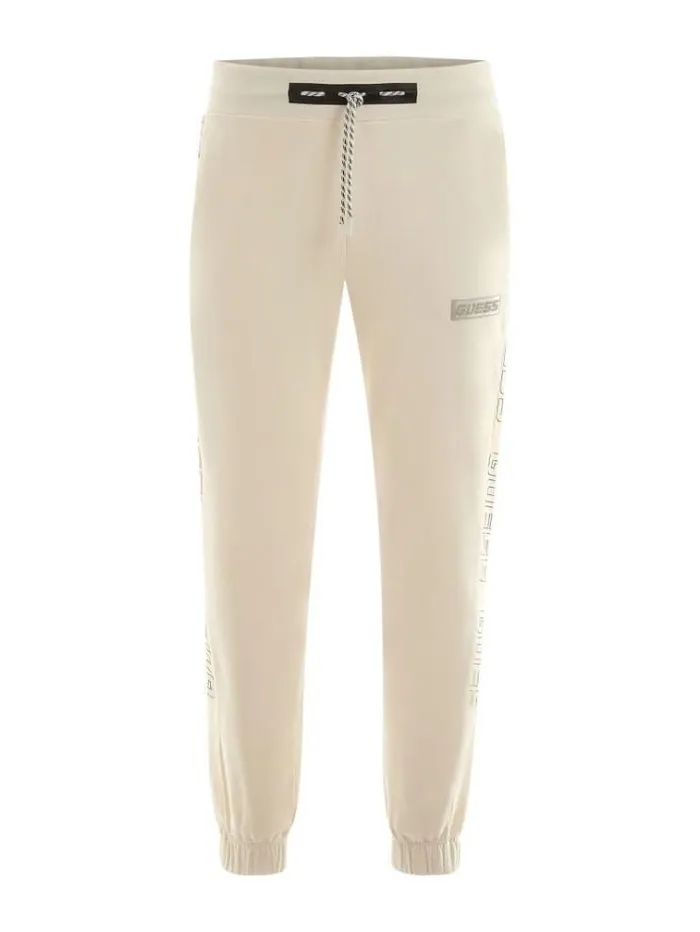 Men Logo Band Jogger Pants White Guess Trousers