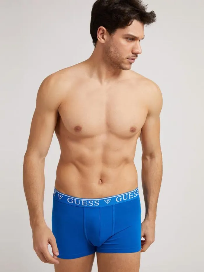 Men Logo Elastic Boxers Blue Guess Underwear