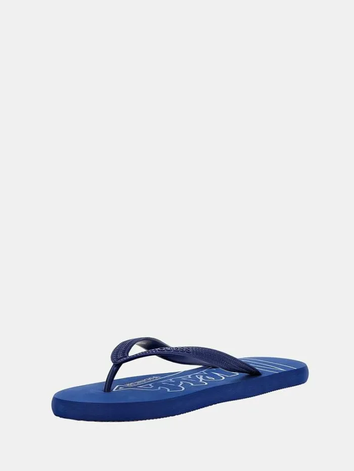 Men Logo Flip Flop Light Blue Guess Beachwear