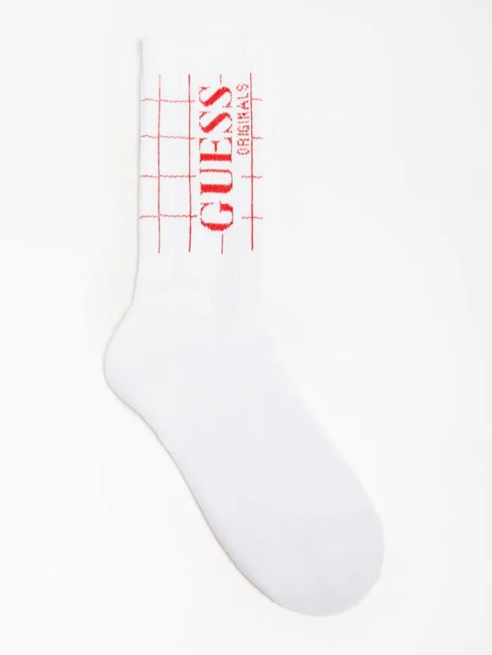 Men Logo Print Socks White Multi Guess Underwear