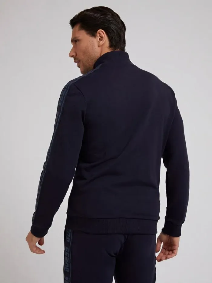 Men Logo Tape Sweatshirt Blue Guess Knitwear And Sweatshirts