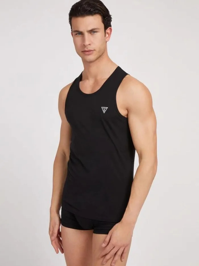 Men Logo Triangle Tank Top Black Guess Underwear