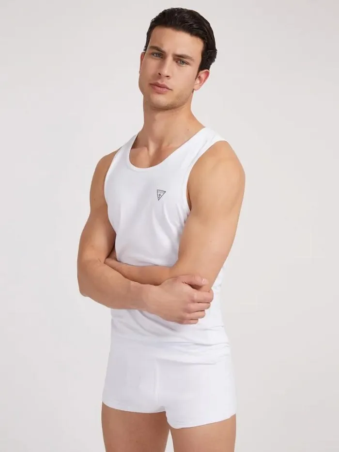 Men Logo Triangle Tank Top White Guess Underwear