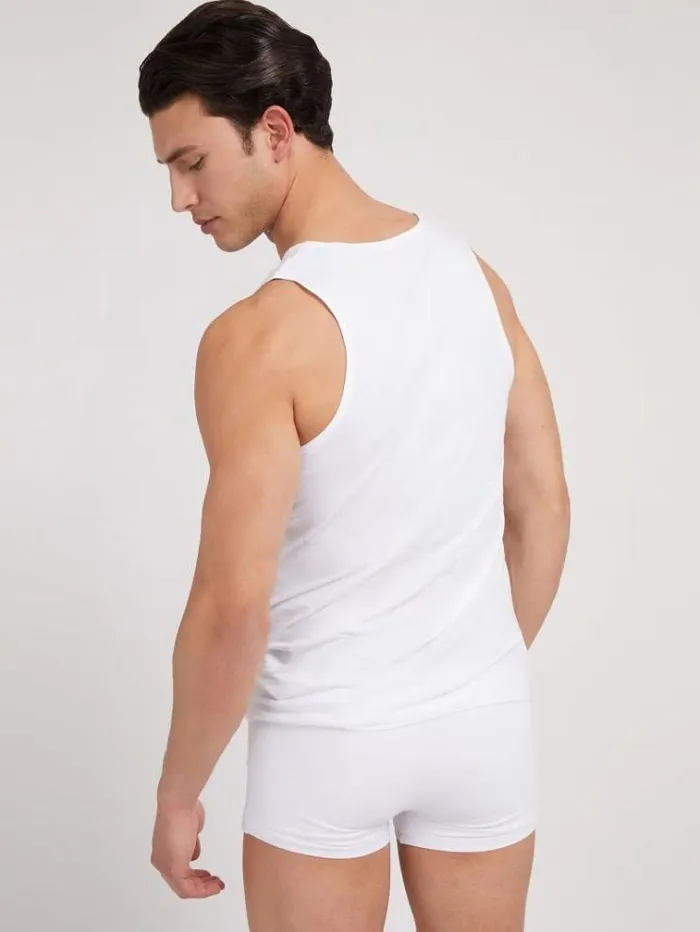 Men Logo Triangle Tank Top White Guess Underwear