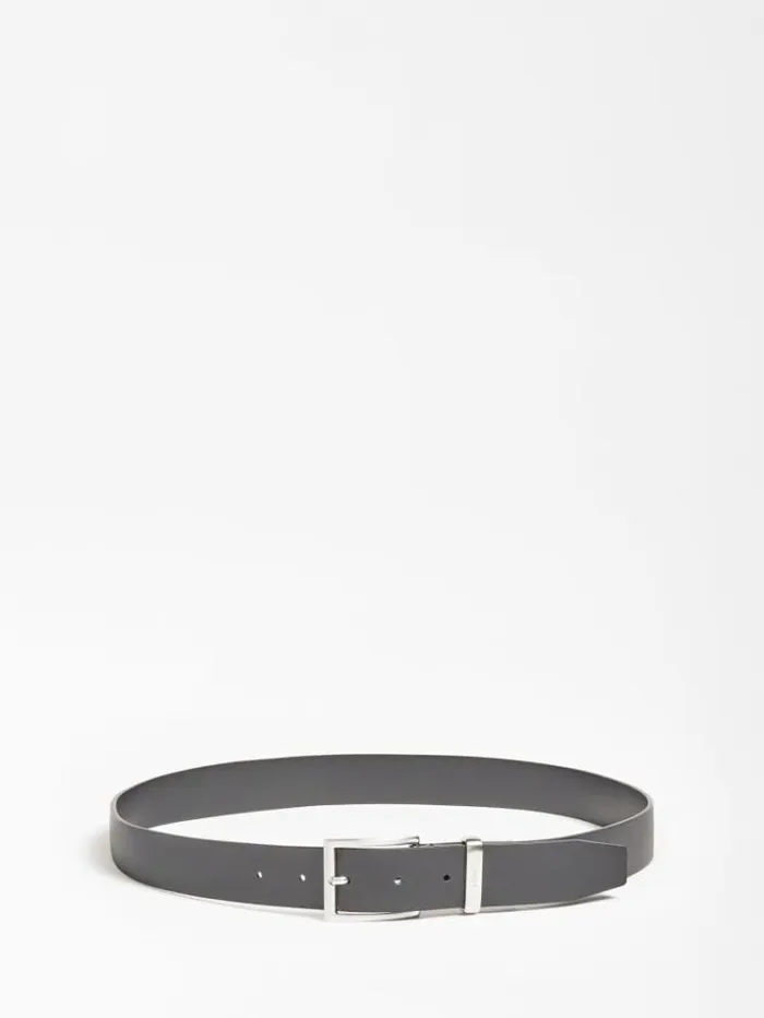 Men Luxe Real Leather Belt Black Guess Belts