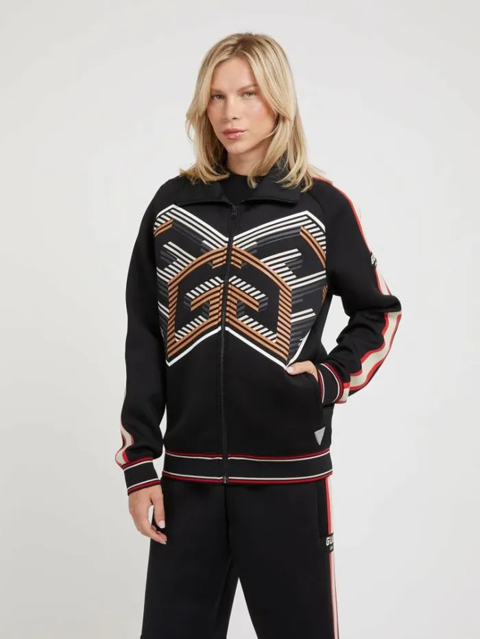 Men Macro G Cube Logo Sweatshirt Black Multi Guess Knitwear And Sweatshirts