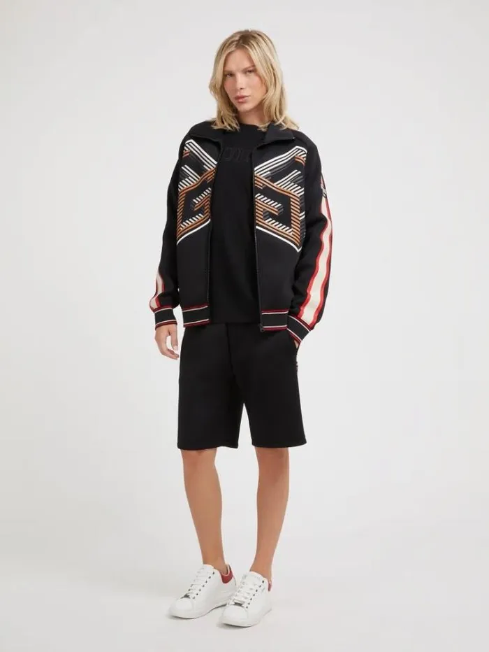 Men Macro G Cube Logo Sweatshirt Black Multi Guess Knitwear And Sweatshirts