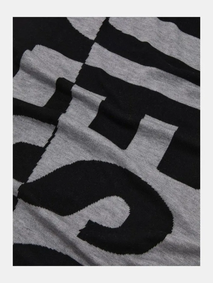 Men Macro Logo Scarf Grey Multi Guess Scarves Hats Gloves