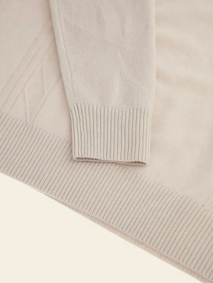Men Marciano Crew Neck Cashmere Blend Sweater Cream Guess Knitwear And Sweatshirts