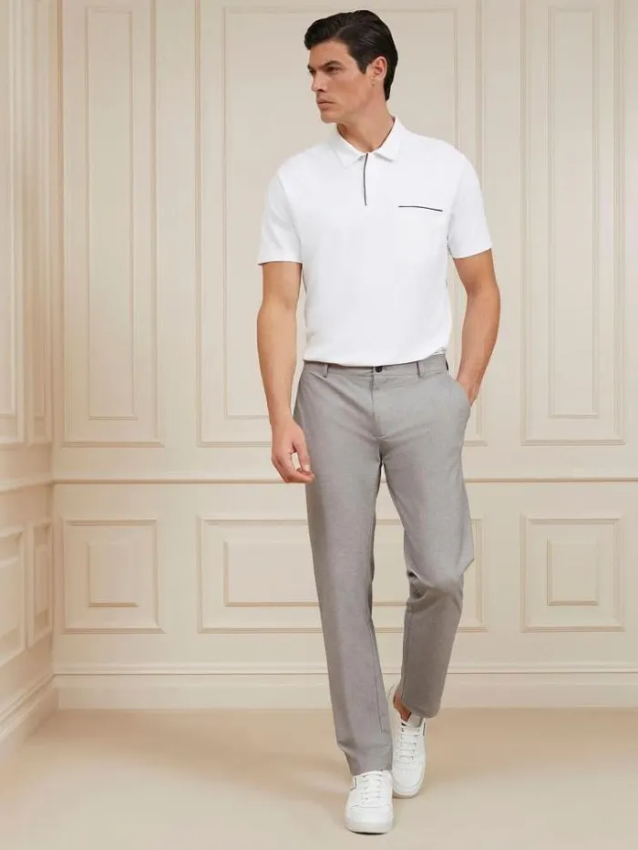 Men Marciano Hightech Polo White Guess Tshirts And Polo Shirts