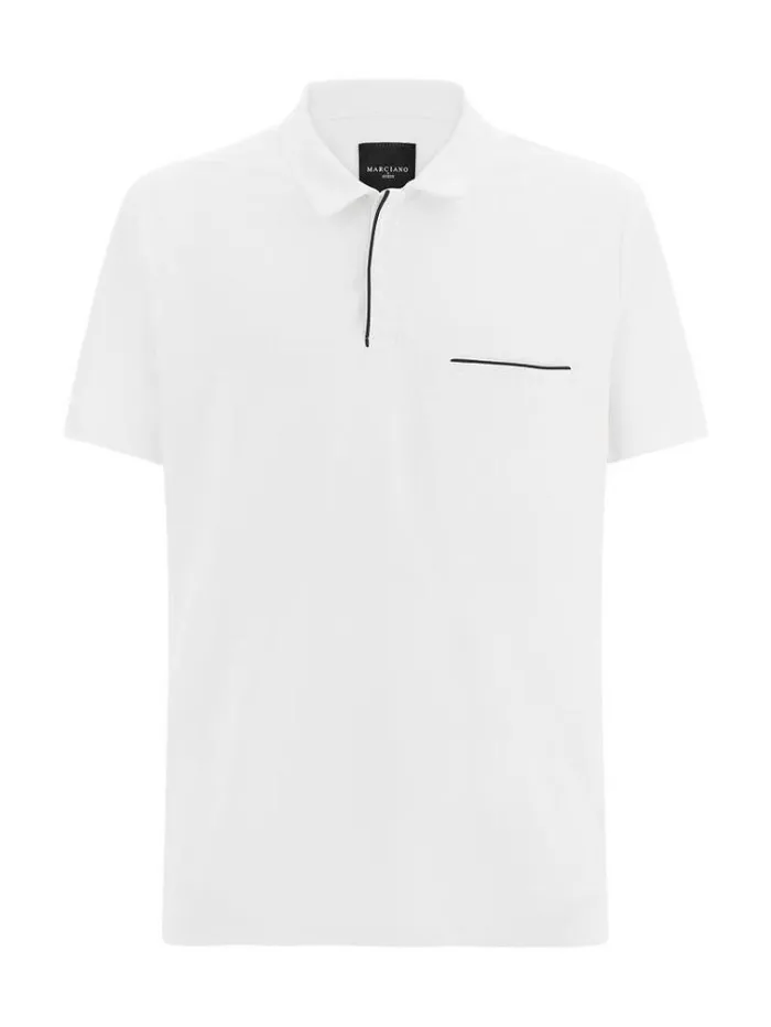 Men Marciano Hightech Polo White Guess Tshirts And Polo Shirts
