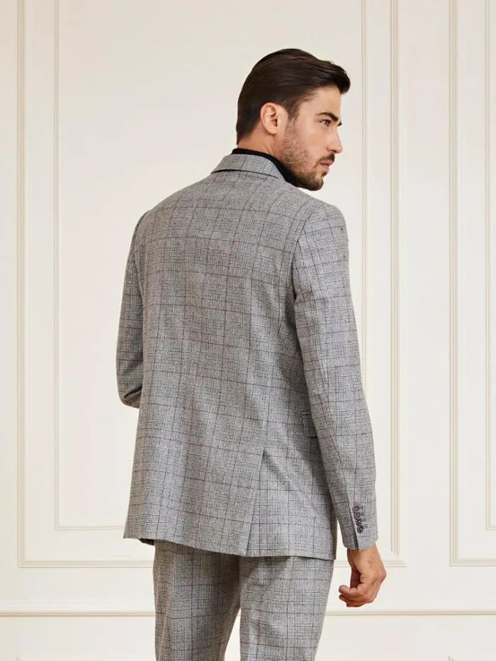 Men Marciano Prince Of Whales Blazer Grey Multi Guess Coats And Jackets
