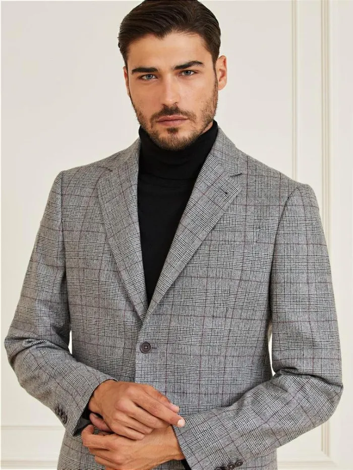 Men Marciano Prince Of Whales Blazer Grey Multi Guess Coats And Jackets
