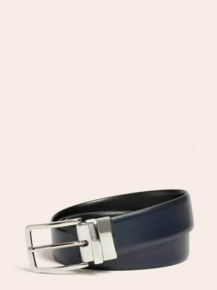 Men Marciano Real Leather Belt Black Guess Belts