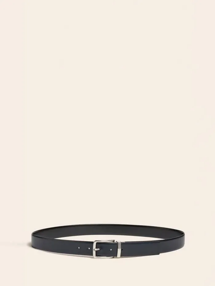 Men Marciano Real Leather Belt Black Guess Belts