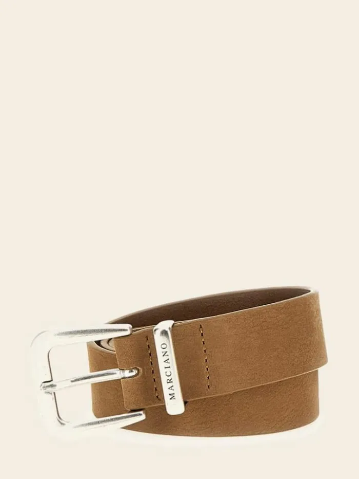 Men Marciano Real Suede Belt Beige Guess Belts