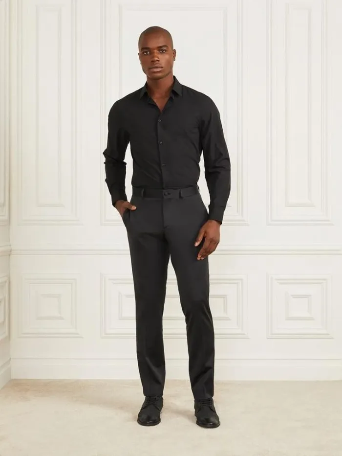 Men Marciano Slim Fit Shirt Black Guess Shirts