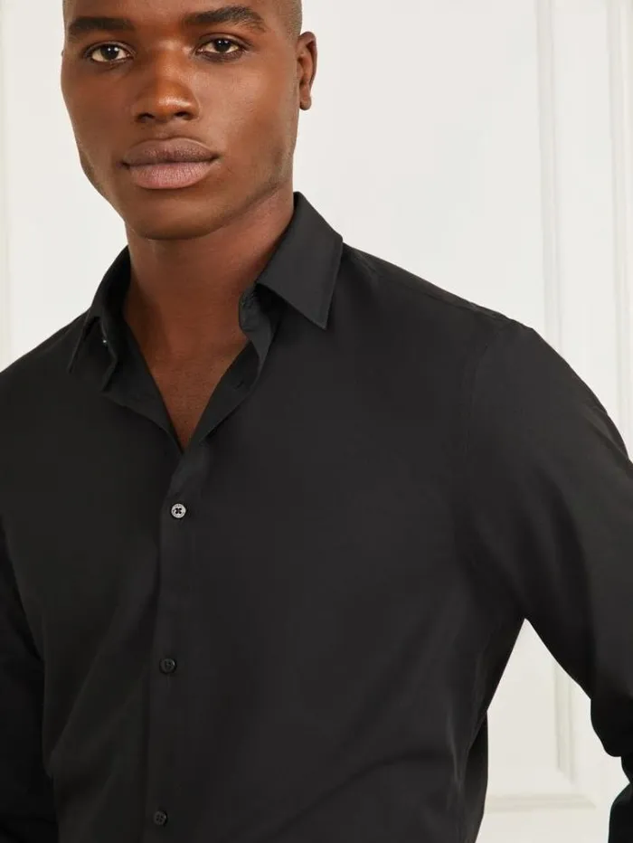 Men Marciano Slim Fit Shirt Black Guess Shirts