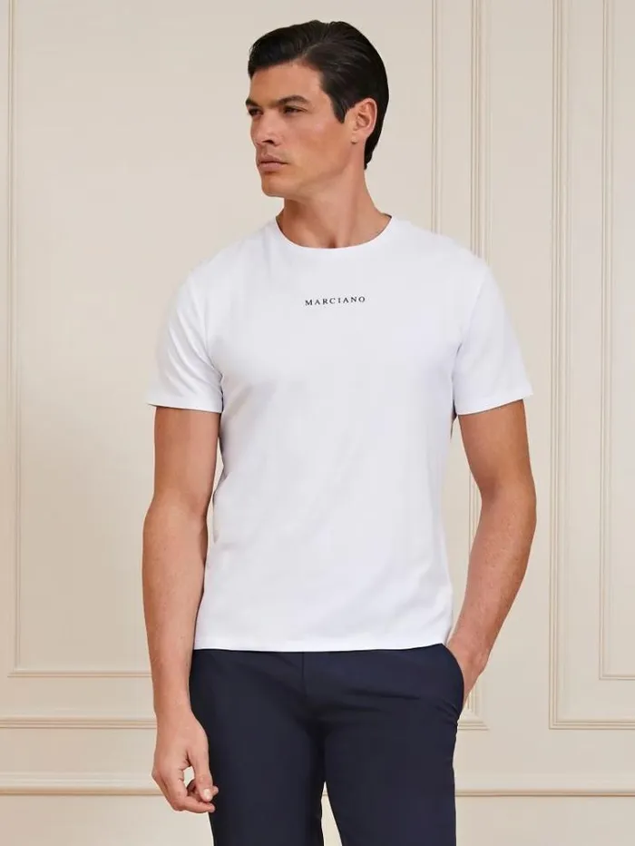 Men Marciano Slim Tshirt White Guess Tshirts And Polo Shirts