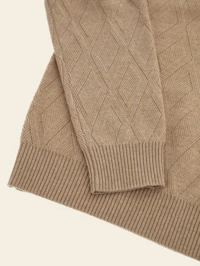 Men Marciano Turtle Neck Cashmere Blend Sweater Beige Guess Knitwear And Sweatshirts