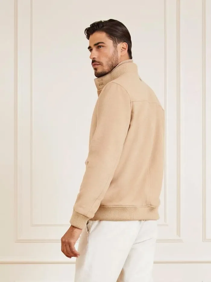 Men Marciano Wool Blend Bomber Beige Guess Coats And Jackets