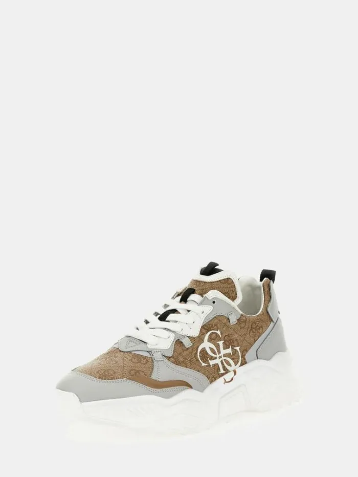 Men Massa Leatherinsert Running Shoes Multi Beige Guess Shoes