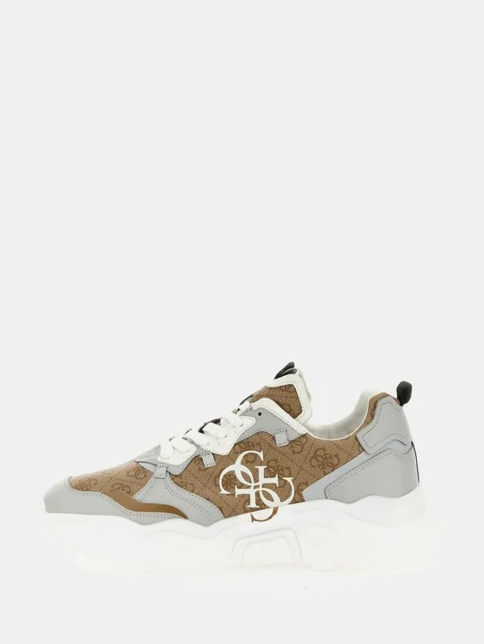 Men Massa Leatherinsert Running Shoes Multi Beige Guess Shoes