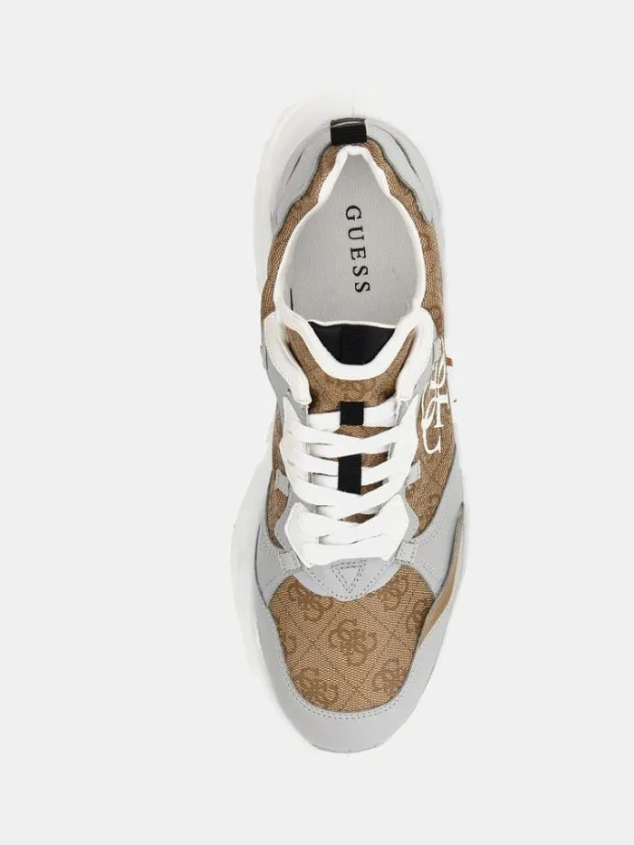 Men Massa Leatherinsert Running Shoes Multi Beige Guess Shoes