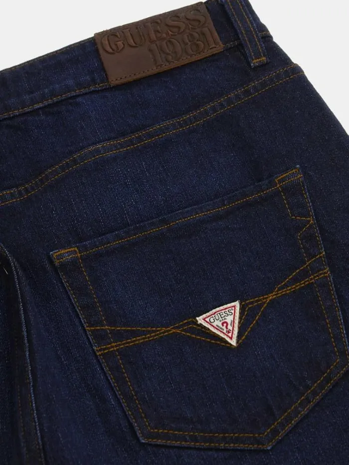 Men Mid Rise Relaxed Denim Pant Blue Guess Regular And Relaxed
