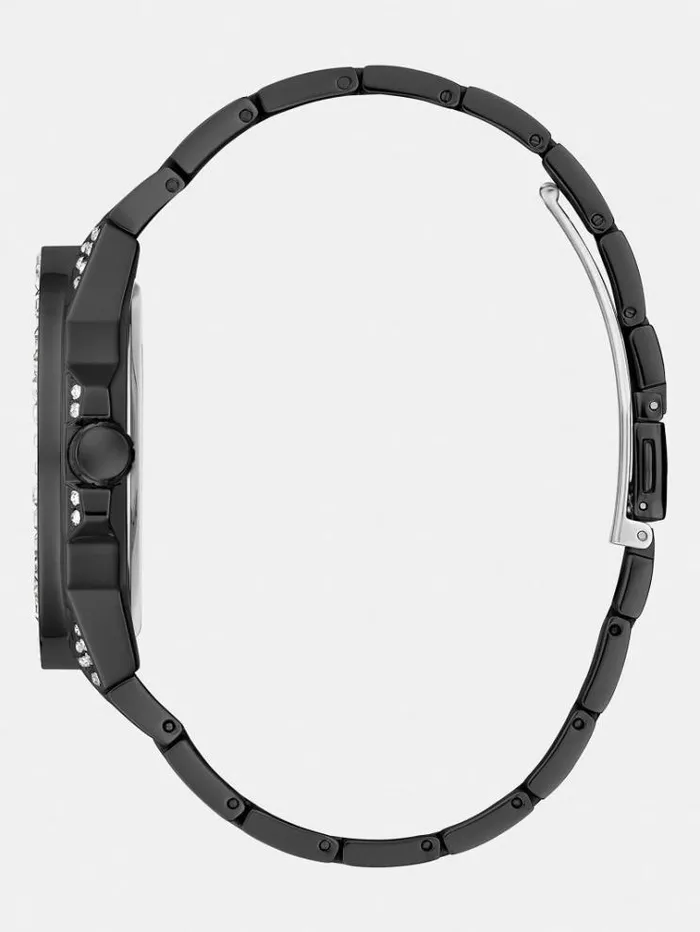 Men Multifunction Crystal Watch Black Guess Watches
