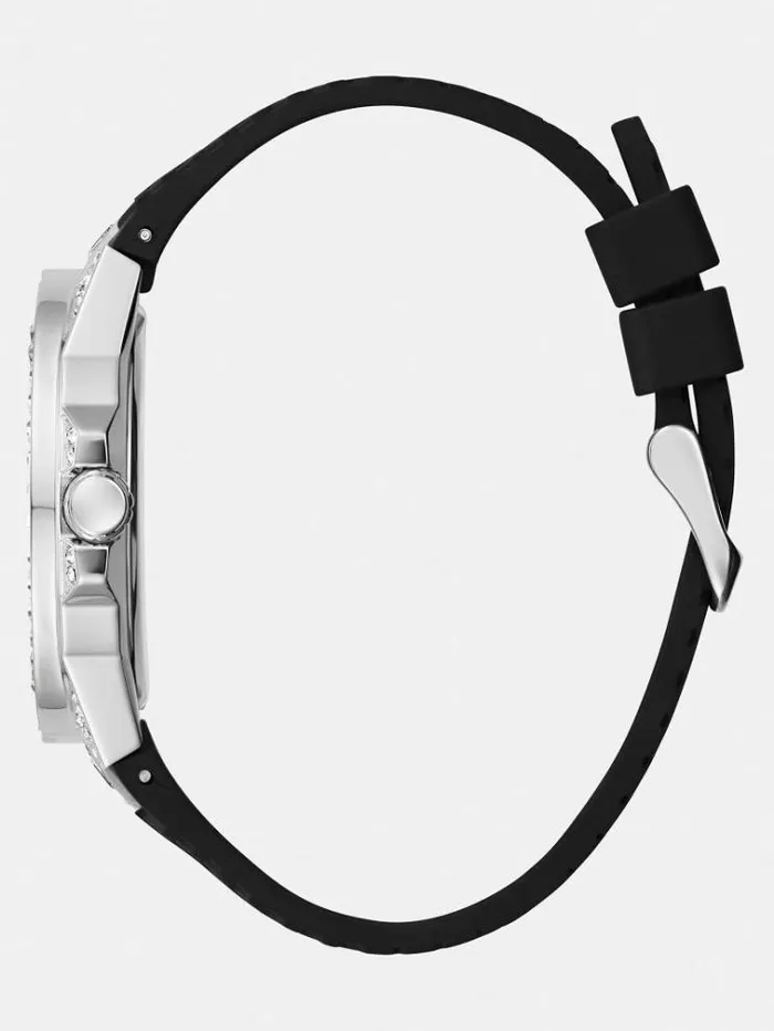 Men Multifunction Crystal Watch Silver Multi Guess Watches