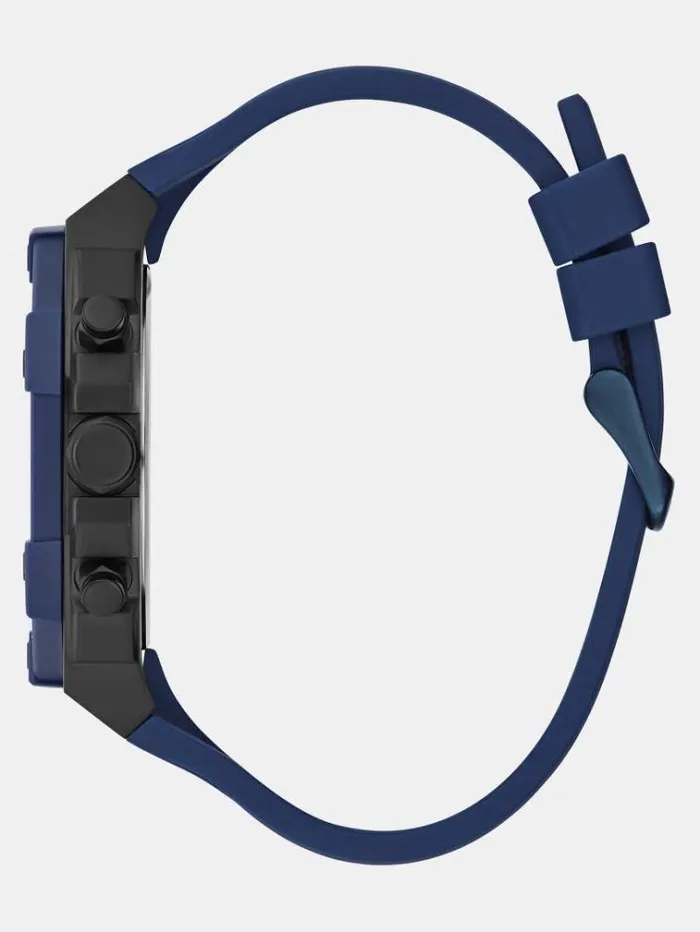 Men Multifunction Silicone Watch Blue Guess Watches