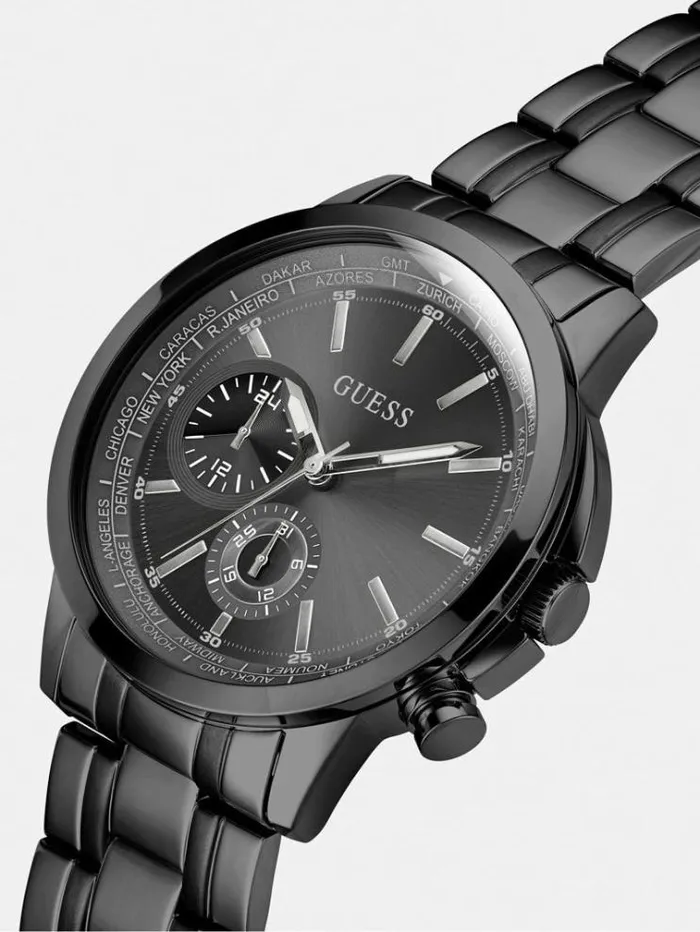 Men Multifunction Steel Watch Black Guess Watches