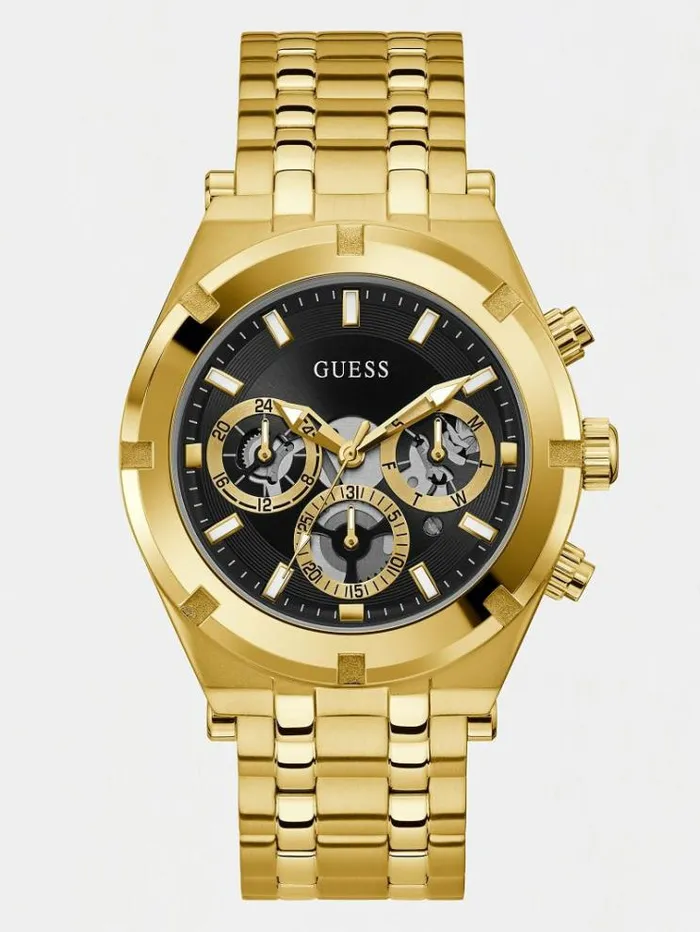 Men Multifunction Steel Watch Multi Gold Guess Watches