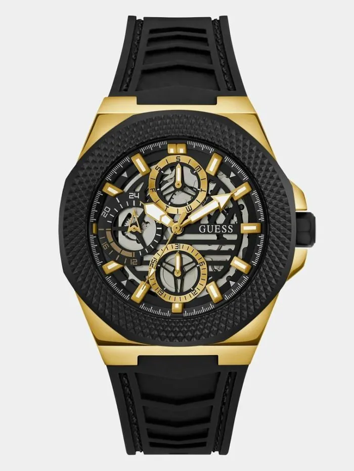 Men Multifunction Watch Black Guess Watches