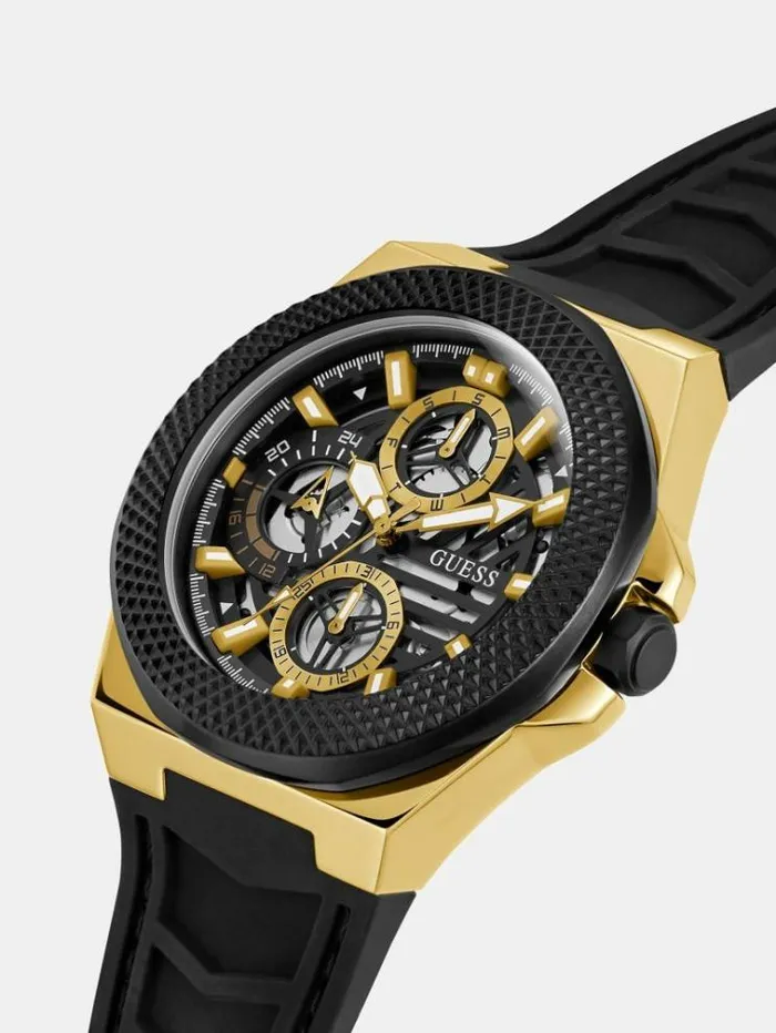 Men Multifunction Watch Black Guess Watches
