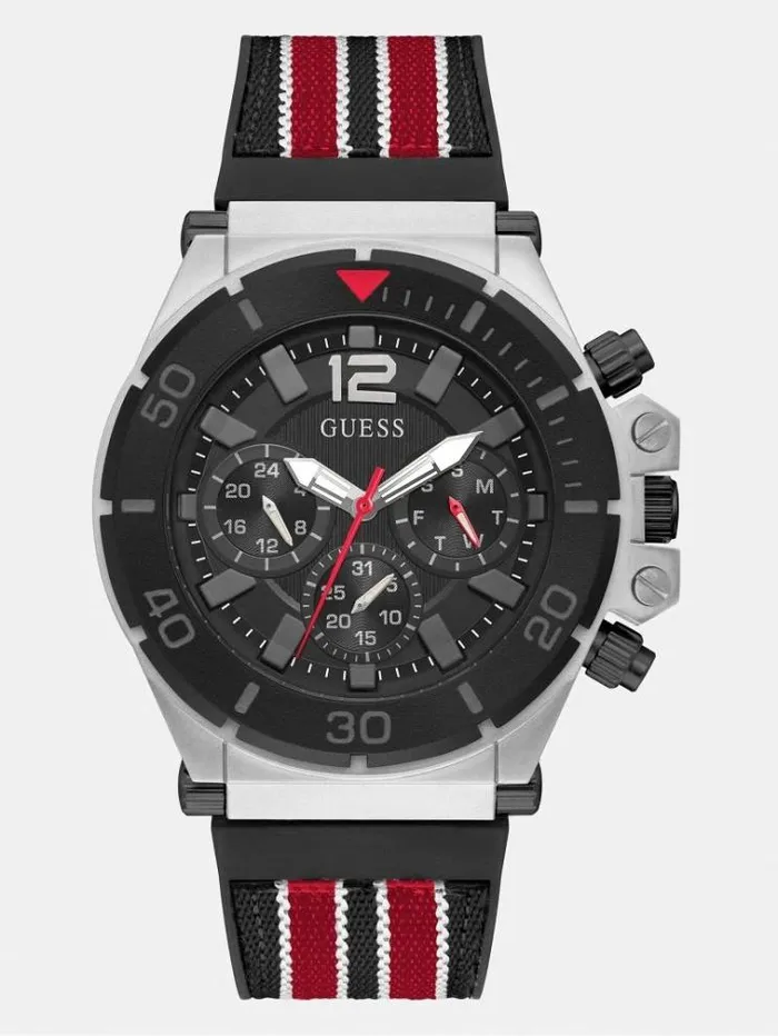 Men Multifunction Watch Red Guess Watches