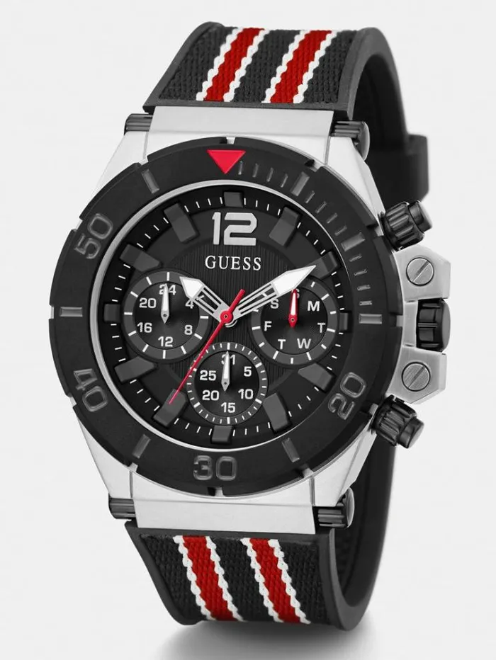 Men Multifunction Watch Red Guess Watches