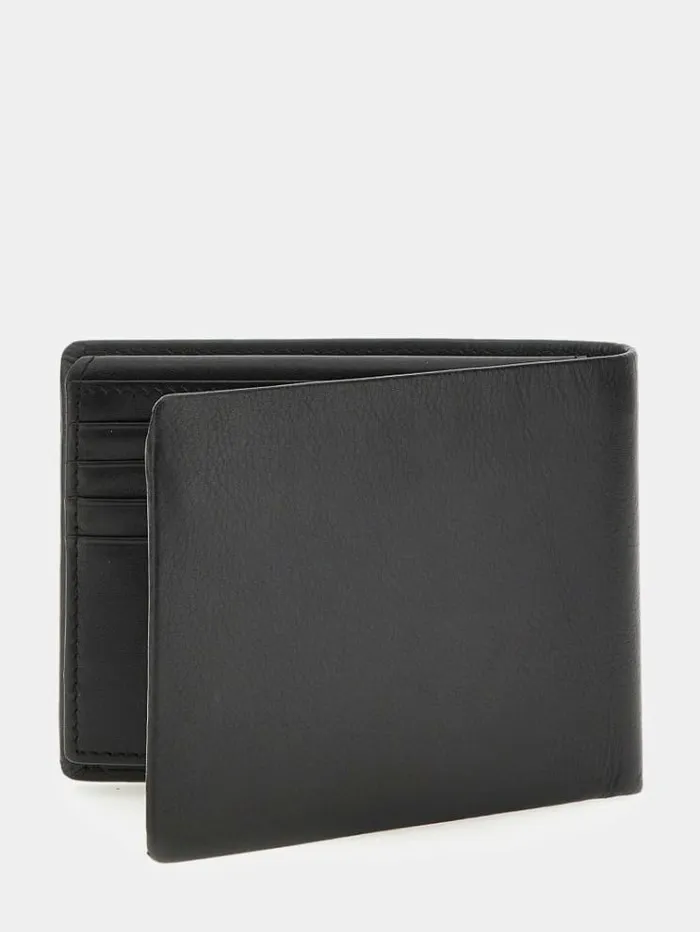 Men New Boston Genuine Leather Wallet Black Guess Wallets