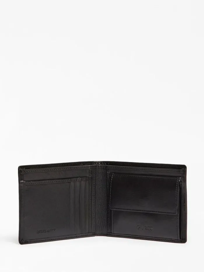 Men New Boston Real Leather Wallet Black Guess Wallets