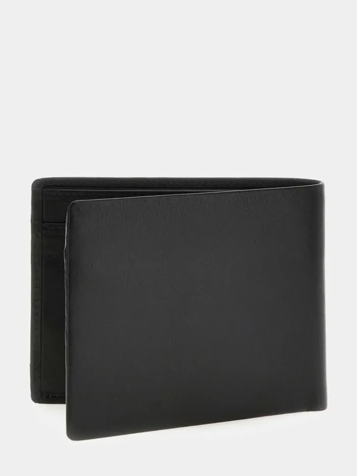 Men New Boston Real Leather Wallet Black Guess Wallets