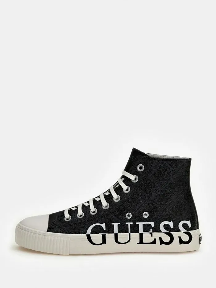 Men New Winners 4g Logo Hightop Sneaker Black Multi Guess Shoes
