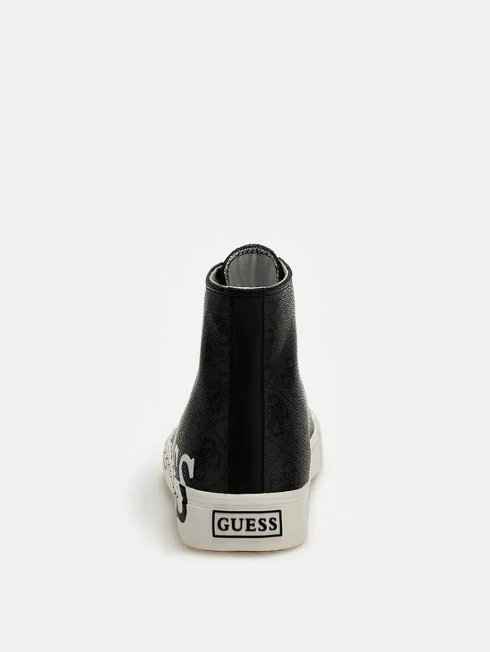 Men New Winners 4g Logo Hightop Sneaker Black Multi Guess Shoes