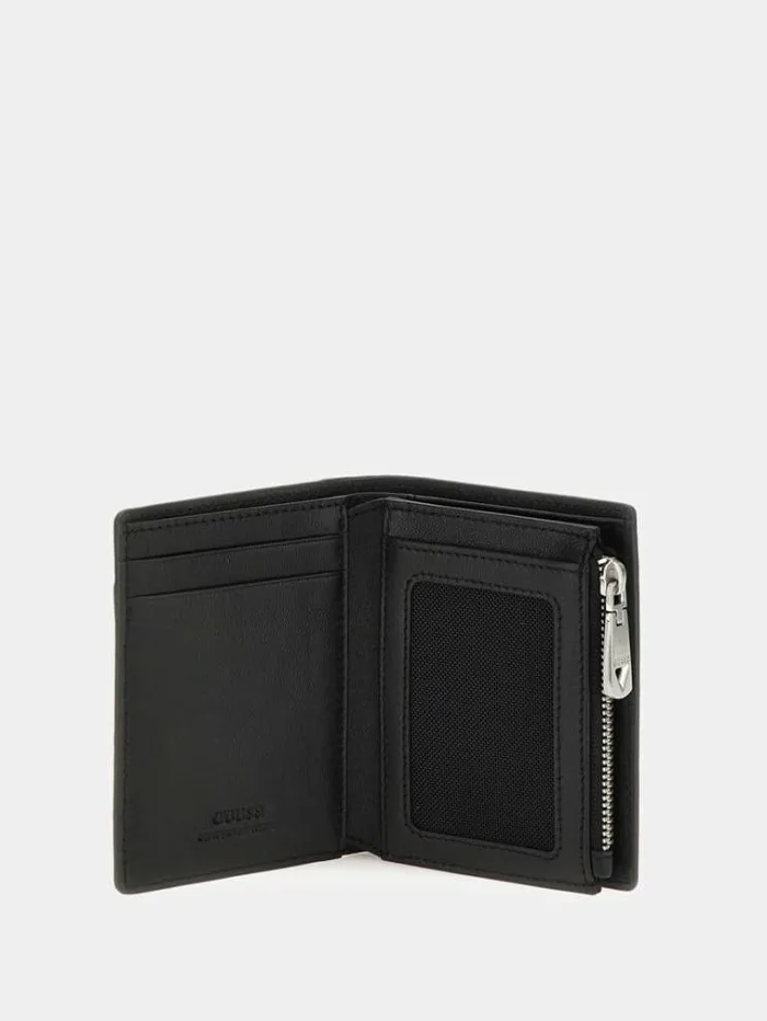 Men New Zurigo Genuine Leather Wallet Black Guess Wallets