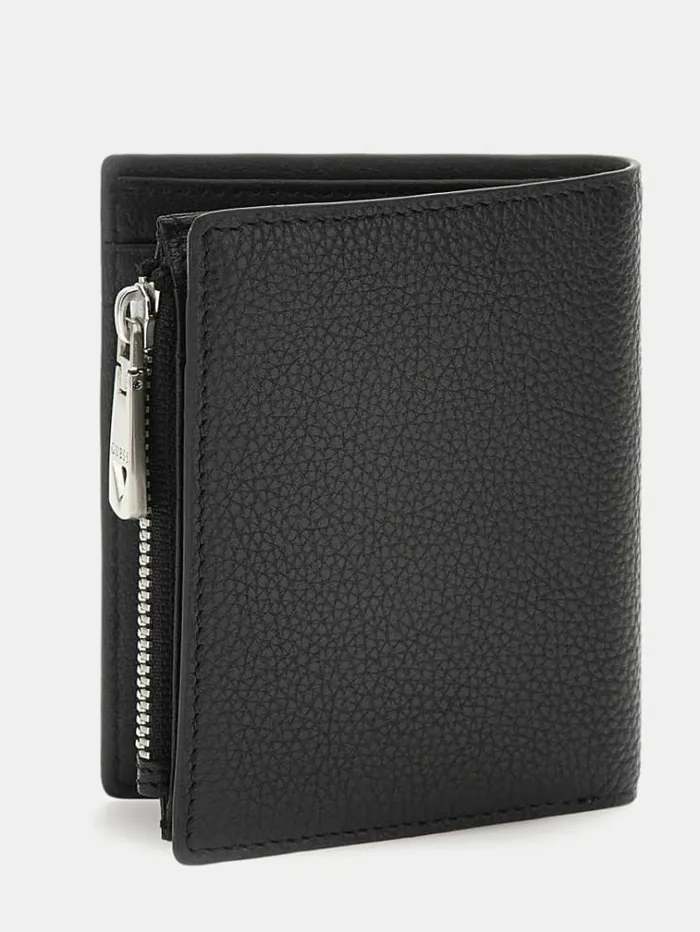 Men New Zurigo Genuine Leather Wallet Black Guess Wallets