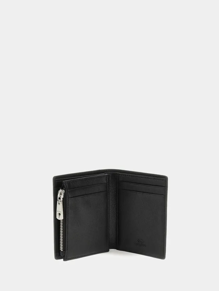 Men New Zurigo Genuine Leather Wallet Black Guess Wallets