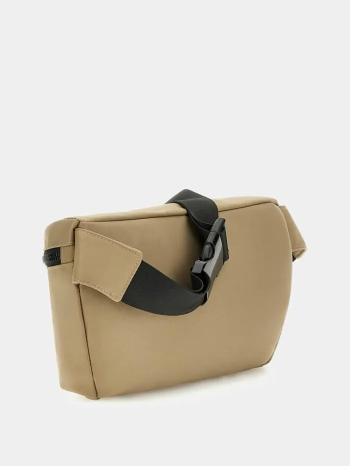 Men Nola Logo Script Belt Bag Brown Guess Backpacks And Bum Bags