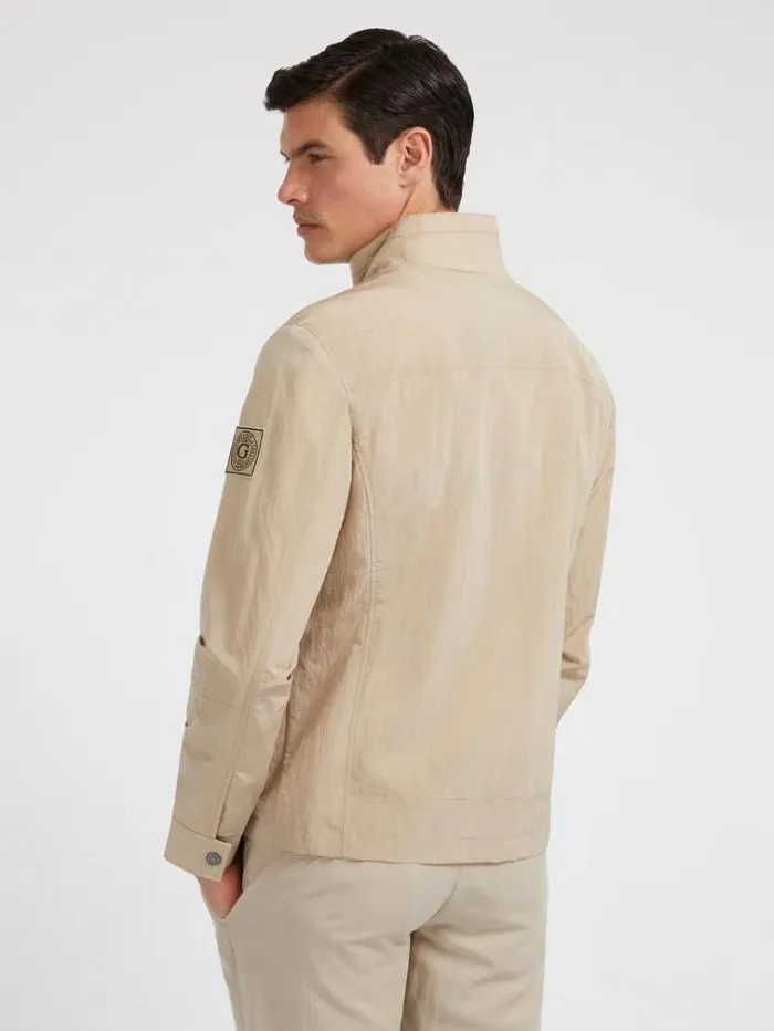 Men Nylon Utility Jacket Beige Guess Coats And Jackets